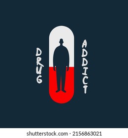 illustration vector graphic of drug addiction