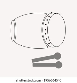 Illustration vector graphic of drum mosque for the call to prayer, logo, website and poster designs.