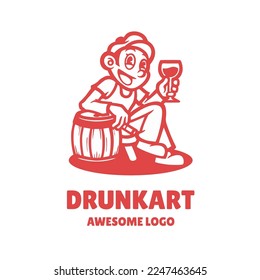 Ilustración vectorial gráfico de Drunkart, bueno para el diseño del logo
