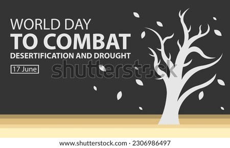 illustration vector graphic of dry dead tree leaves falling in the desert, perfect for international day, world day, combat desertification and drought, celebrate, greeting card, etc.