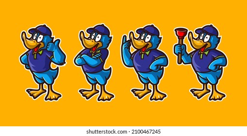 gráfico vectorial de ilustración de pato