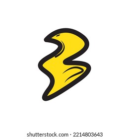 illustration vector graphic of duck or chicken with number three.