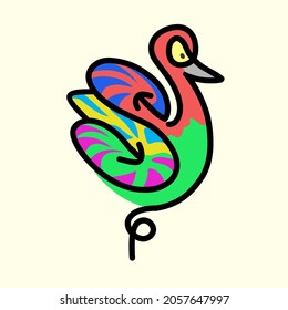 ilustración vector gráfico mascota de patos con concepto abstracto