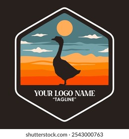 Illustration vector graphic of DUCK SILHOUETTE OUTOOR LOGO VECTOR ILLUSTRATION for apparel design merchandise, such as logos on product packaging
