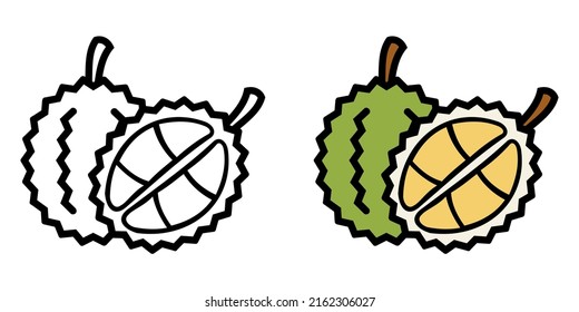 Ilustración Vector Gráfico de fruta de durión, icono de fruta