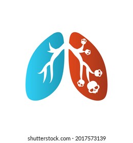 Illustration Vector Graphic of Dying Lung Logo. Perfect to use for Technology Company