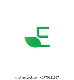 Illustration Vektorgrafik von E Letter Leaf. Perfekt für Nature Company