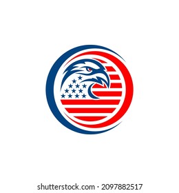 Illustration vector graphic of eagle head american icon logo design template