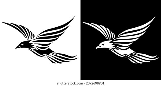 Illustration vector graphic of eagle icon. Black. Bird logo. Simple flat image