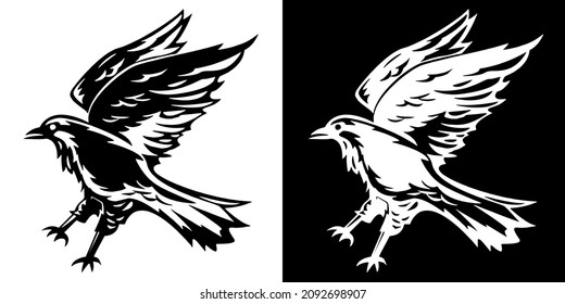 Illustration vector graphic of eagle icon. Black. Bird logo. Simple flat image