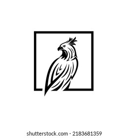 Illustration Vector Graphic of Eagle on Square