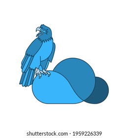 Illustration Vector graphic of eagle shield cloud logo