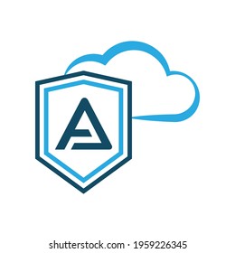 Illustration Vector graphic of eagle shield cloud logo
