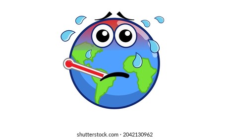 illustration vector graphic of earth climate change global warming.