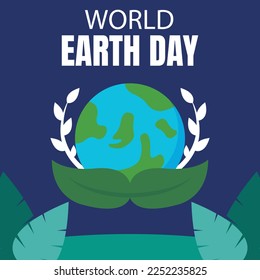 illustration vector graphic of the earth is covered with green leaves, perfect for international day, earth day, celebrate, greeting card, etc.