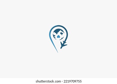 Illustration vector graphic of earth, location symbol, plane. Good for logo