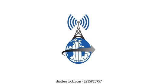 illustration vector graphic of earth transmitter signal