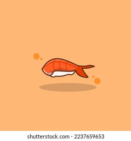illustration vector graphic of ebi nigiri, shrimp nigiri, shrimp sushi perfect for logos, icons, designs, posters, flyers,and advertising 
