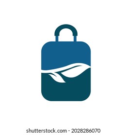 Illustration Vector Graphic of ECO Suitcase Logo. Perfect to use for Technology Company