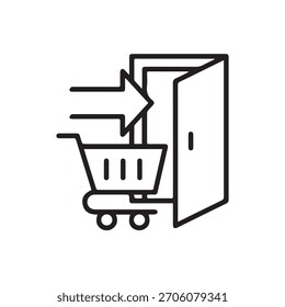 Ilustración Vector gráfico de Completar compra de comercio electrónico Icon