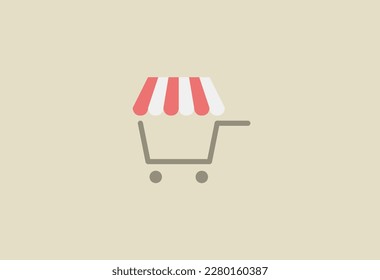 Ilustración vectorial gráfica de comercio electrónico o comercio minorista. Es bueno para el símbolo de icono o logotipo