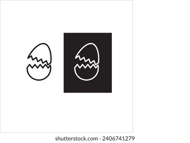 Illustration vector graphic of egg shell, black and white background