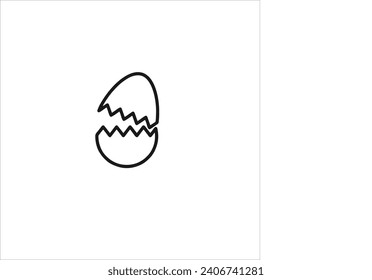 Illustration vector graphic of egg shell, black and white background