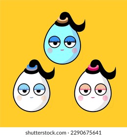 illustration Vector graphic  of an egg showing its funny facial expression. Good for nutrition, food, toys, egg, etc