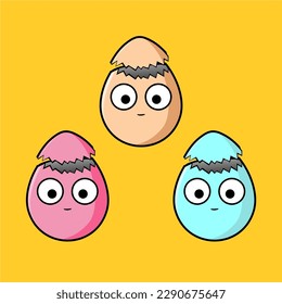 Vektorgrafik eines Eis, das seinen lustigen Gesichtsausdruck zeigt. Gut für Ernährung, Lebensmittel, Spielzeug, Ei usw.