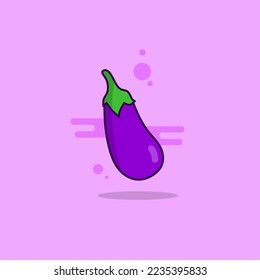 illustration vector graphic of eggplant perfect for logo, icon, design, posters, flyers, and advertisements 