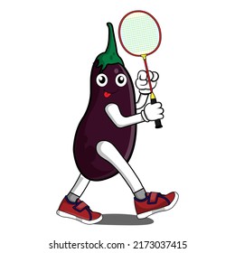 illustration vector graphic of eggplant sport perfect for nutrition product, etc.