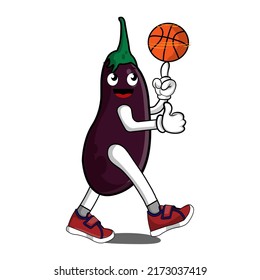 illustration vector graphic of eggplant sport perfect for nutrition product, etc.