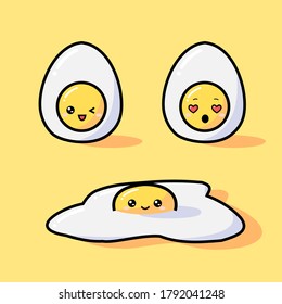 illustration vector graphic of eggs with various expressions