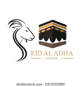 illustration vector graphic of eid al adha logo design