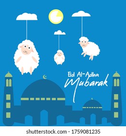 ilustración vectorial de eid al-adha mubarak. Perpeto para fondo, encogimiento, pancarta, afiche y tarjeta de saludo