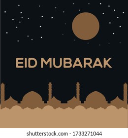 Illustration Vector Graphic of Eid Mubarak Card