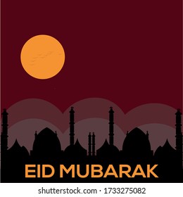 Gráfico vectorial de la ilustración de Eid Mubarak Islam