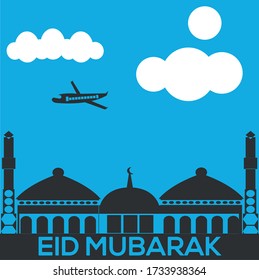 Gráfico Del Vector De Ilustración De Eid Mubarak Islam