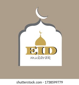 Illustration vector graphic of eid mubarak. Fit for eid mubarak edition.