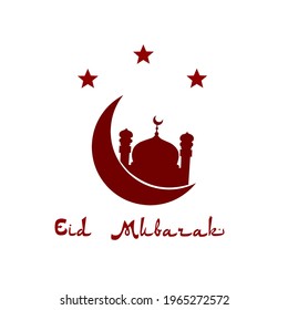 Illustration vector graphic of eid mubarak, good for greeting card and background.
