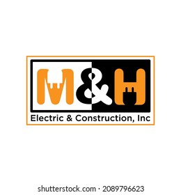 Ilustración Gráfico vectorial del logotipo del contratista eléctrico