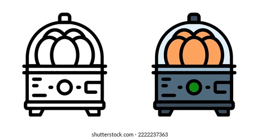 Illustration Vector Graphic of  Electric, egg, boiler Icon. Color and black cartoon icon.