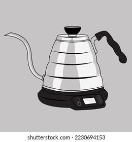 Illustration vector graphic of electric heating kettle.