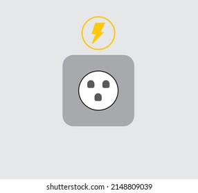 Illustration vector graphic of electric socket. Concept flat design. Perfect for icon, sign, symbol, web, application, template, etc.