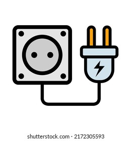 Ilustración Vector Gráfico de electricidad, trueno, icono de enchufe