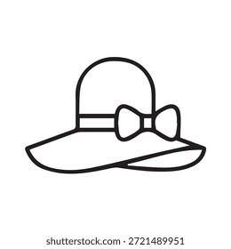 Illustration vector graphic of Elegant Sun Hat with Bow Icon