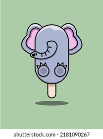 Illustration, Vektorgrafik von Elepant-Eiscreme