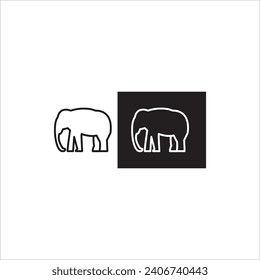 Illustration vector graphic of elephant icon, white and black background