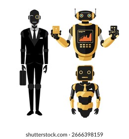 illustration vector graphic of elite assistant banker robots