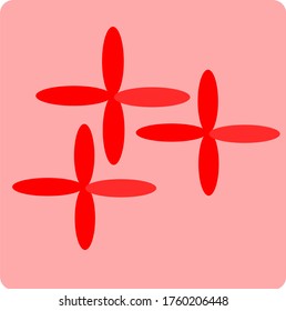 
illustration vector graphic of elliptical combination concept design with red background